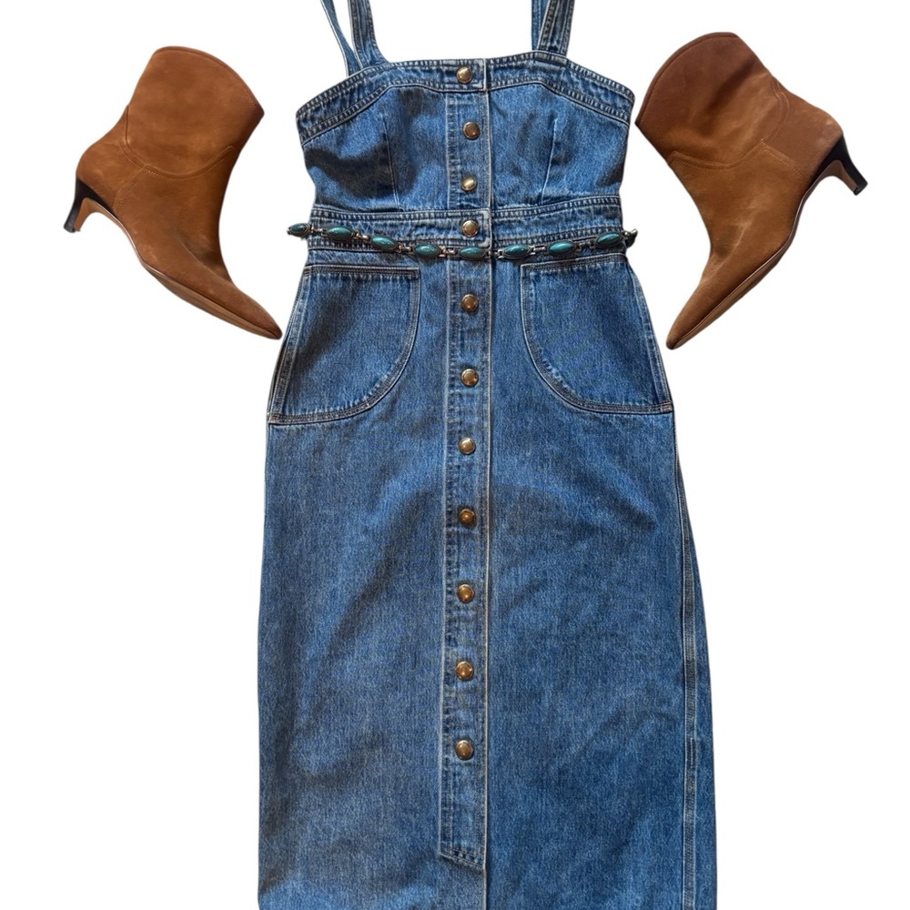 Blue Denim Button-Front Sundress - Picture 8 of 12